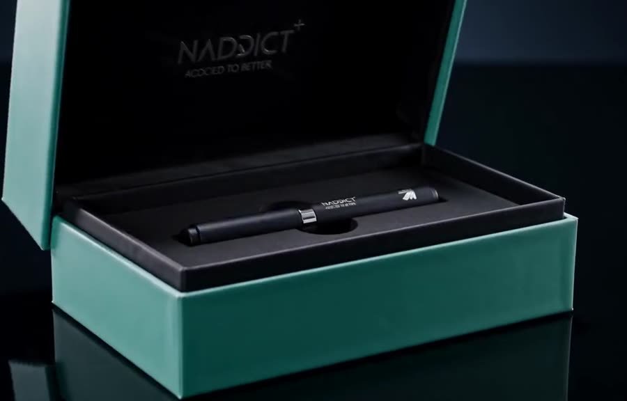 NADpulse+ Pen Kit — presentation case open, injector pen in its slot